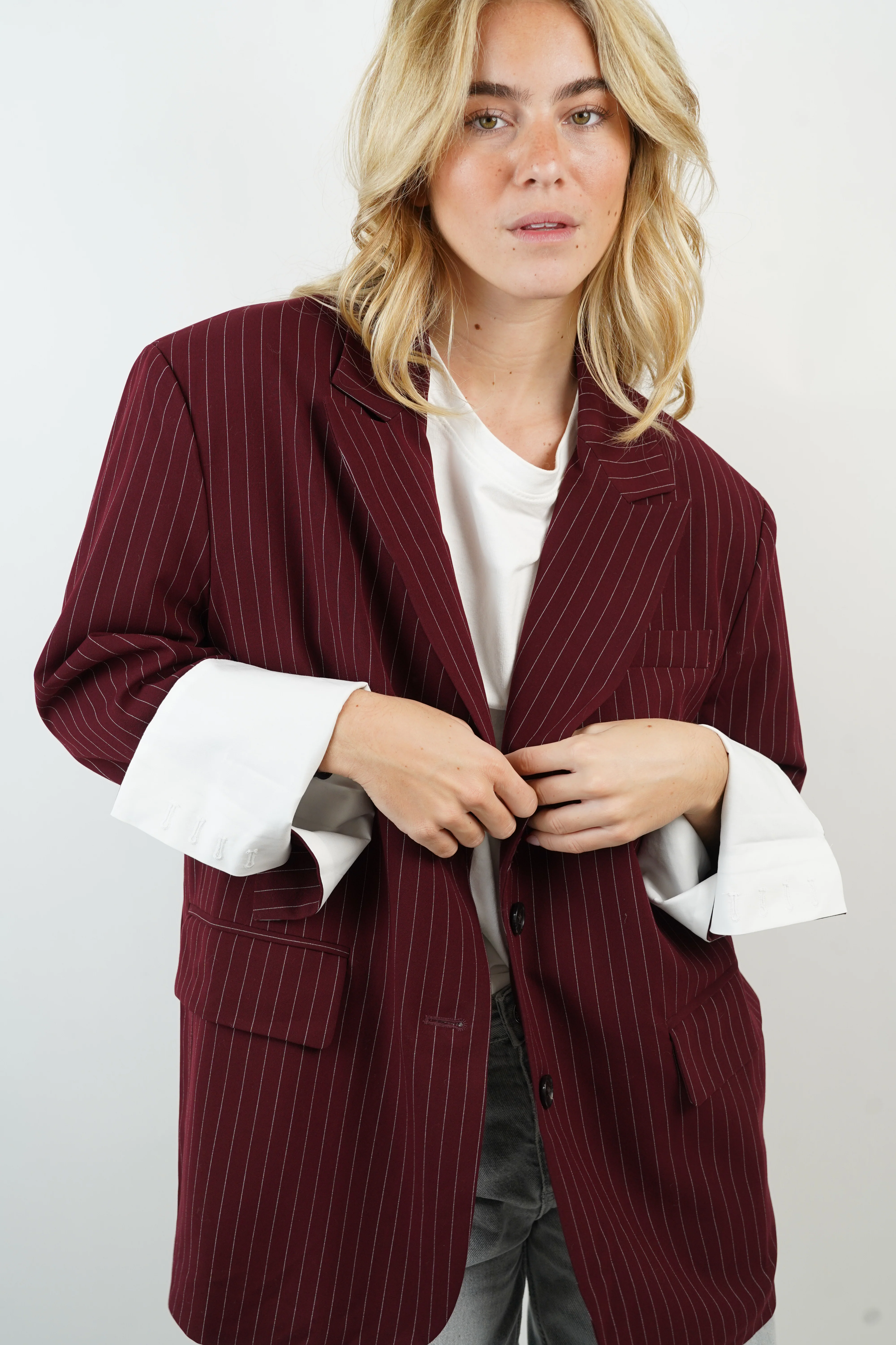 Blazer bordeaux rayé Sia - Image 2