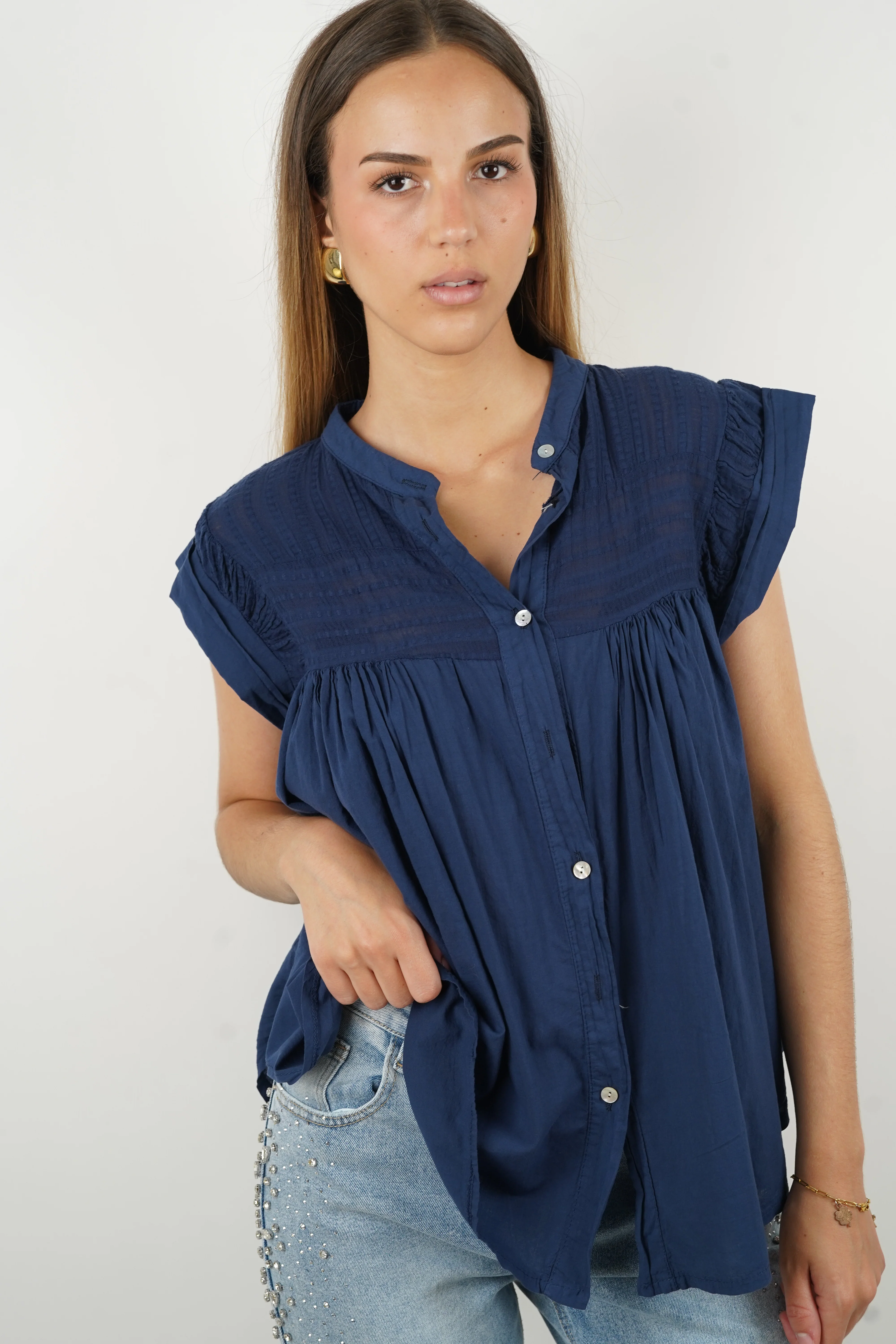 Blouse Arielle bleu marine - Image 3