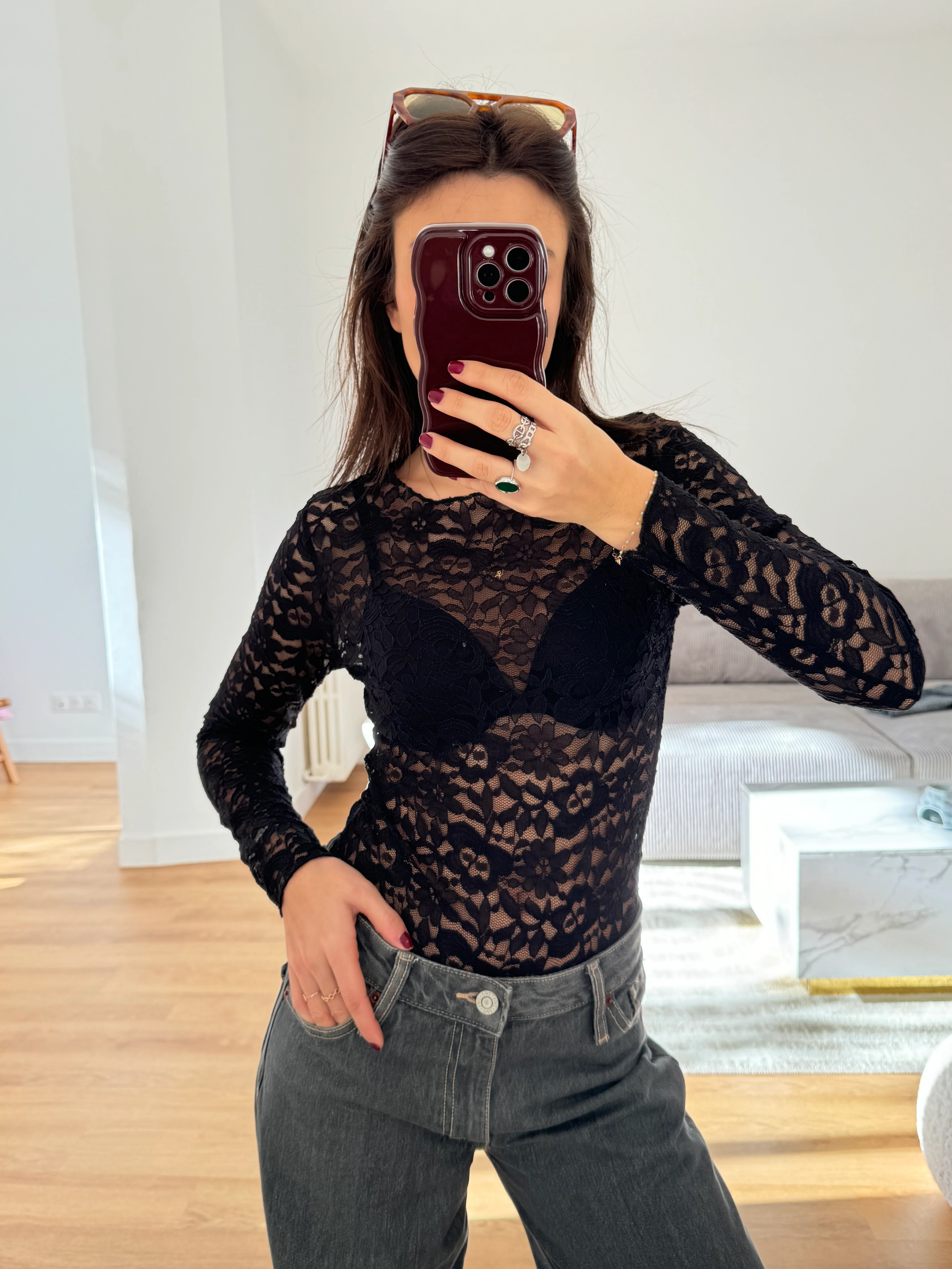 Body en dentelle Mia noir - Image 2