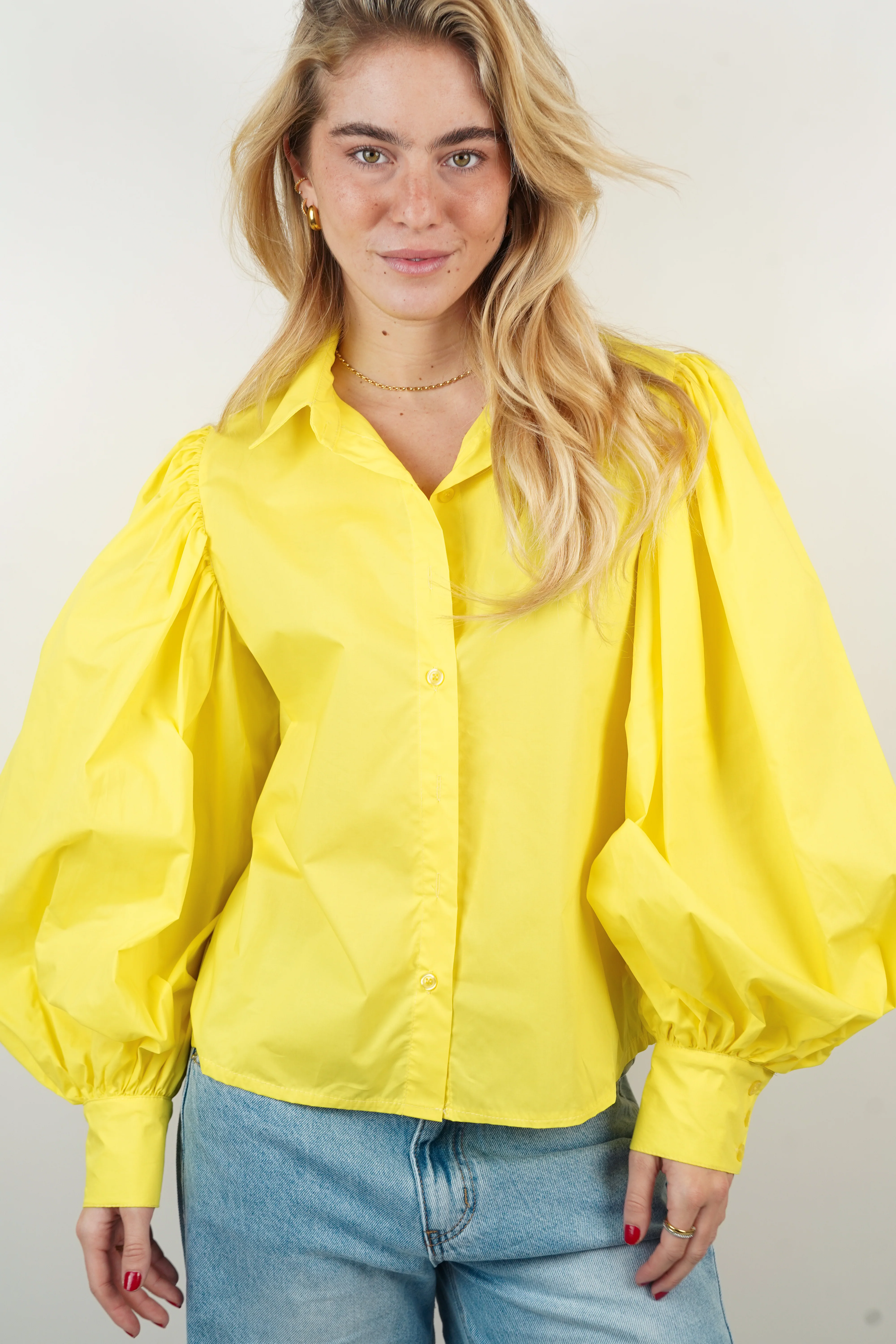Chemise coton Pia jaune - Image 3