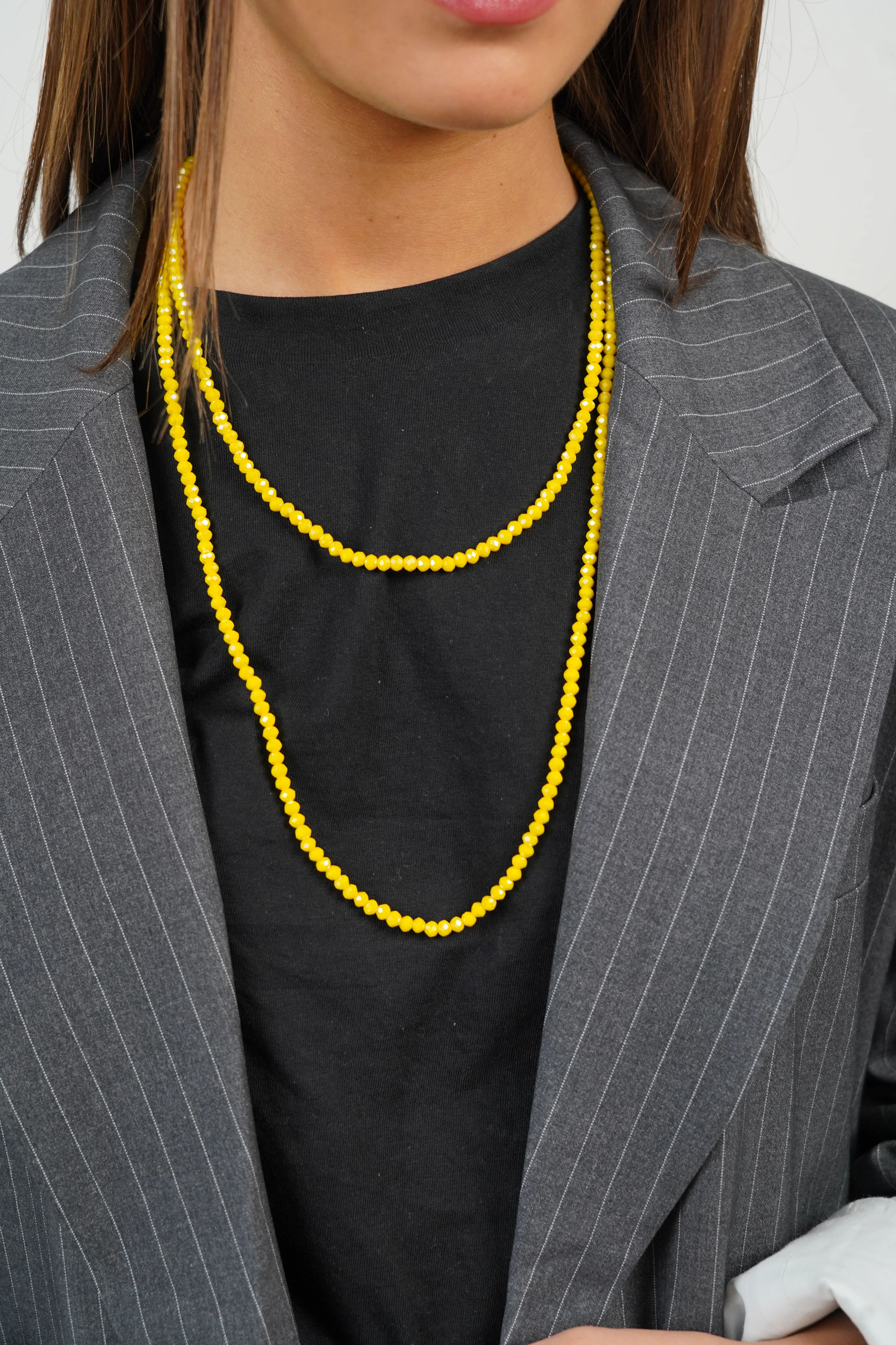 Collier en perles jaunes - Image 3