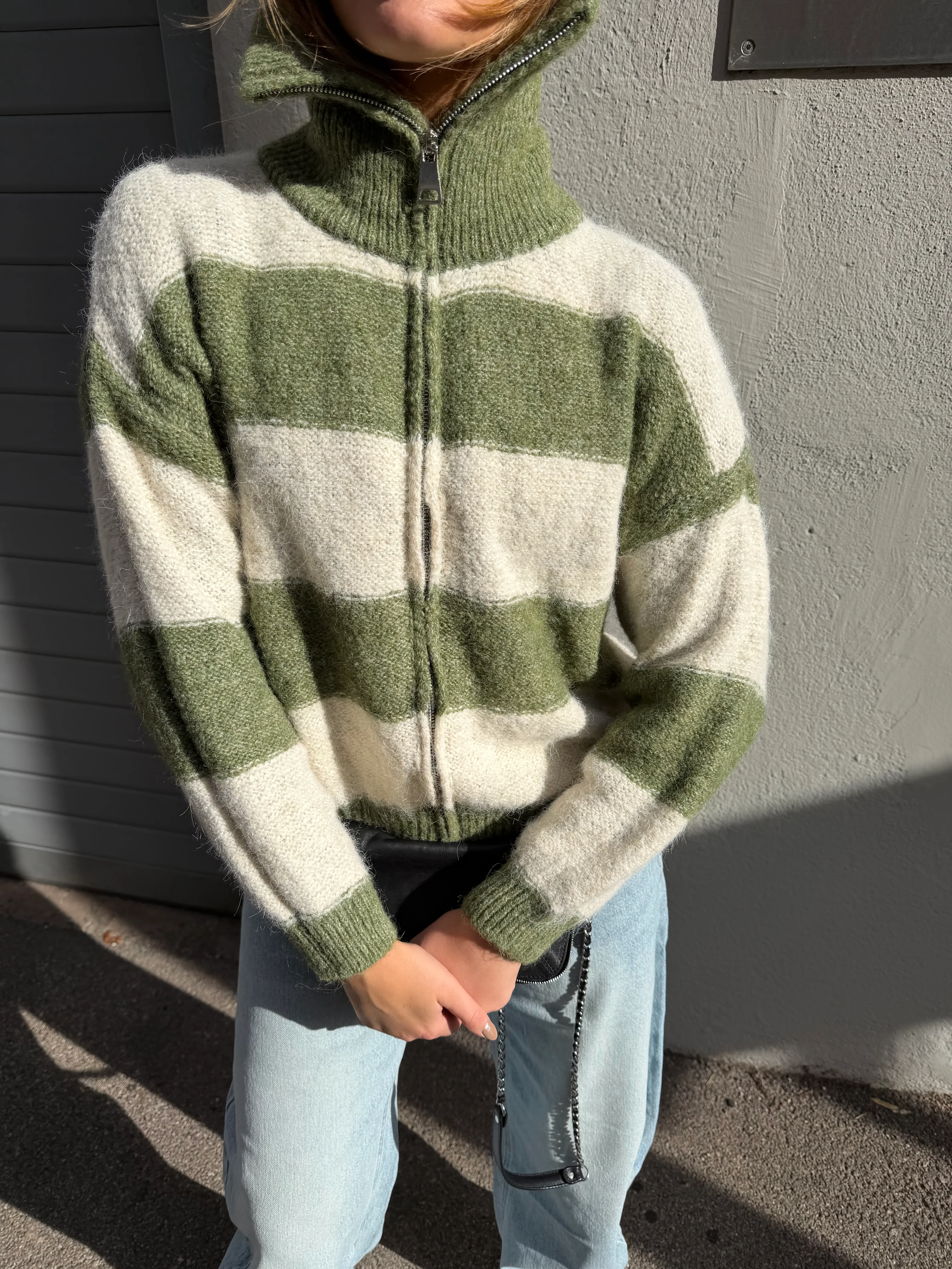 Gilet Gracie vert et crème - Image 2