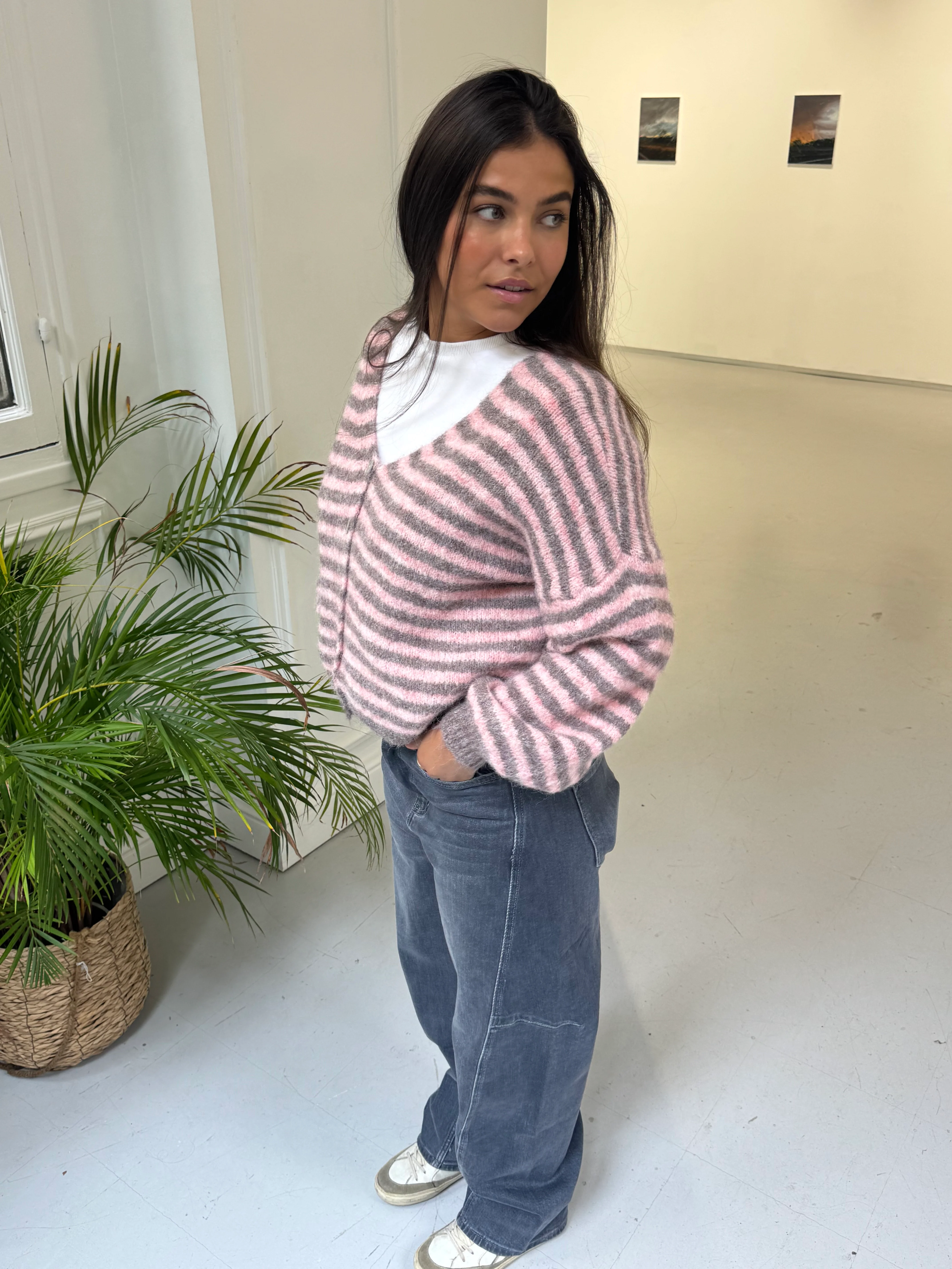 Gilet Stef rose et gris - Image 4