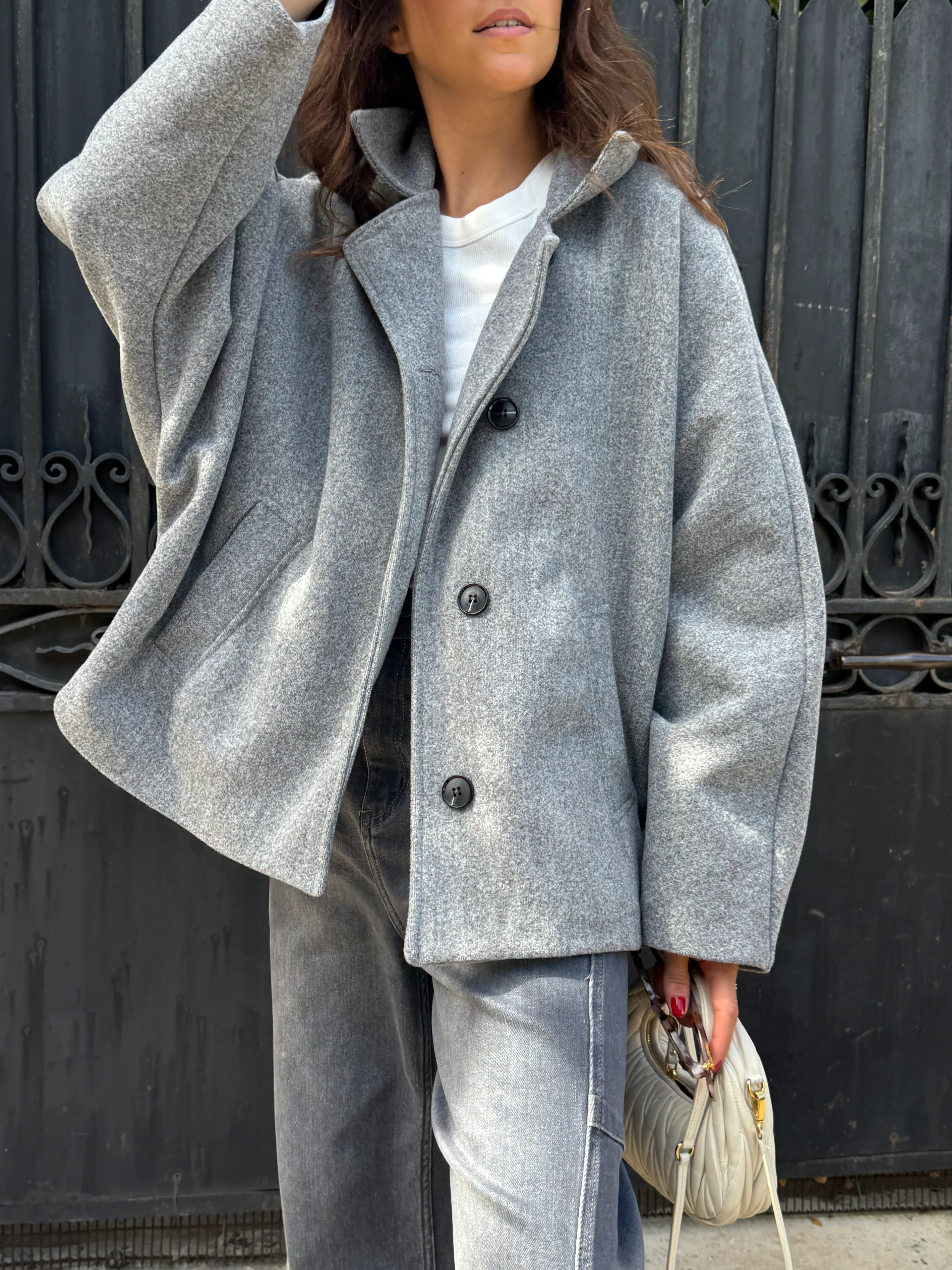 Manteau Agathe gris - Image 2