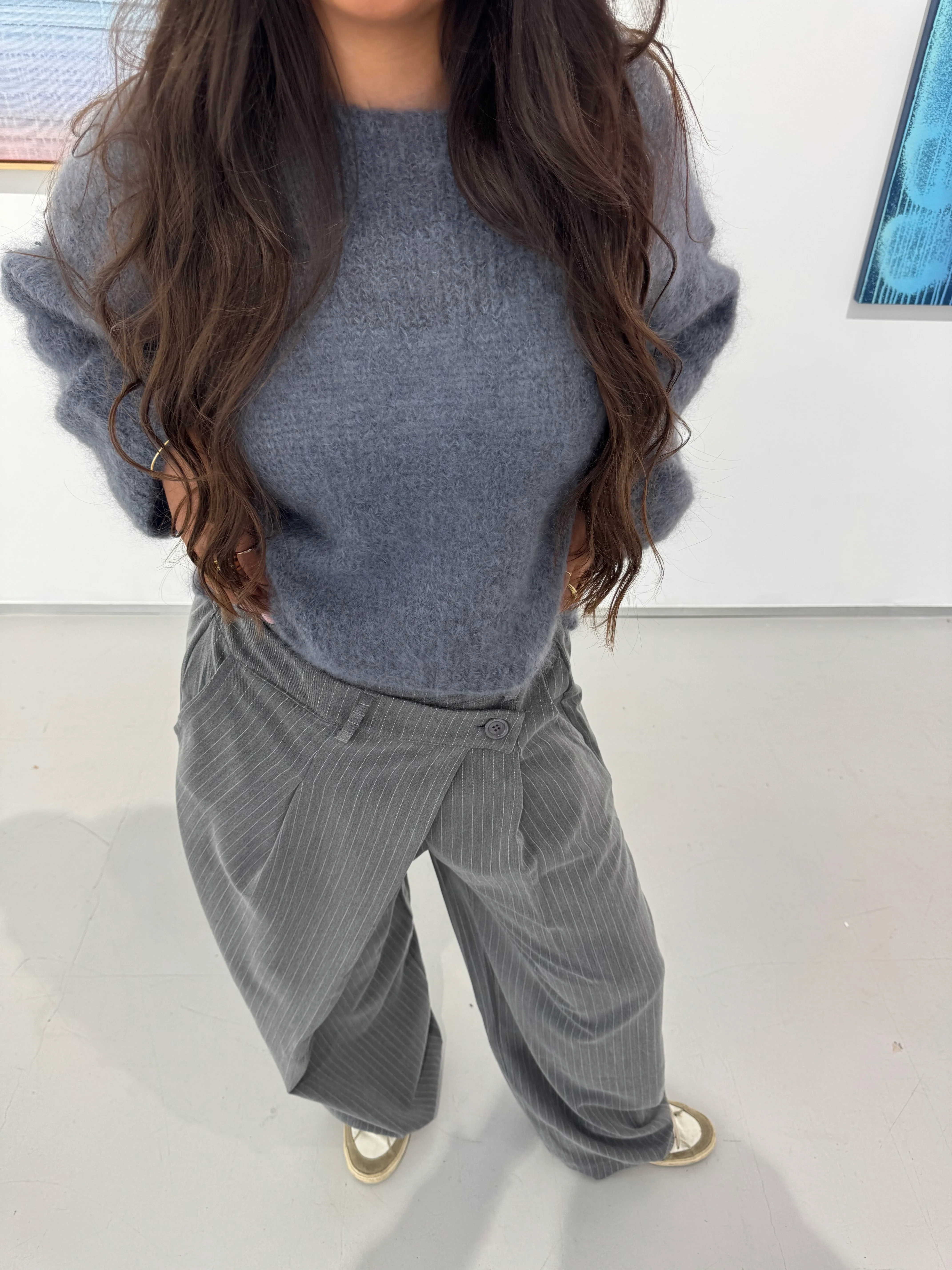 Pantalon Bennie gris à rayures - Image 3