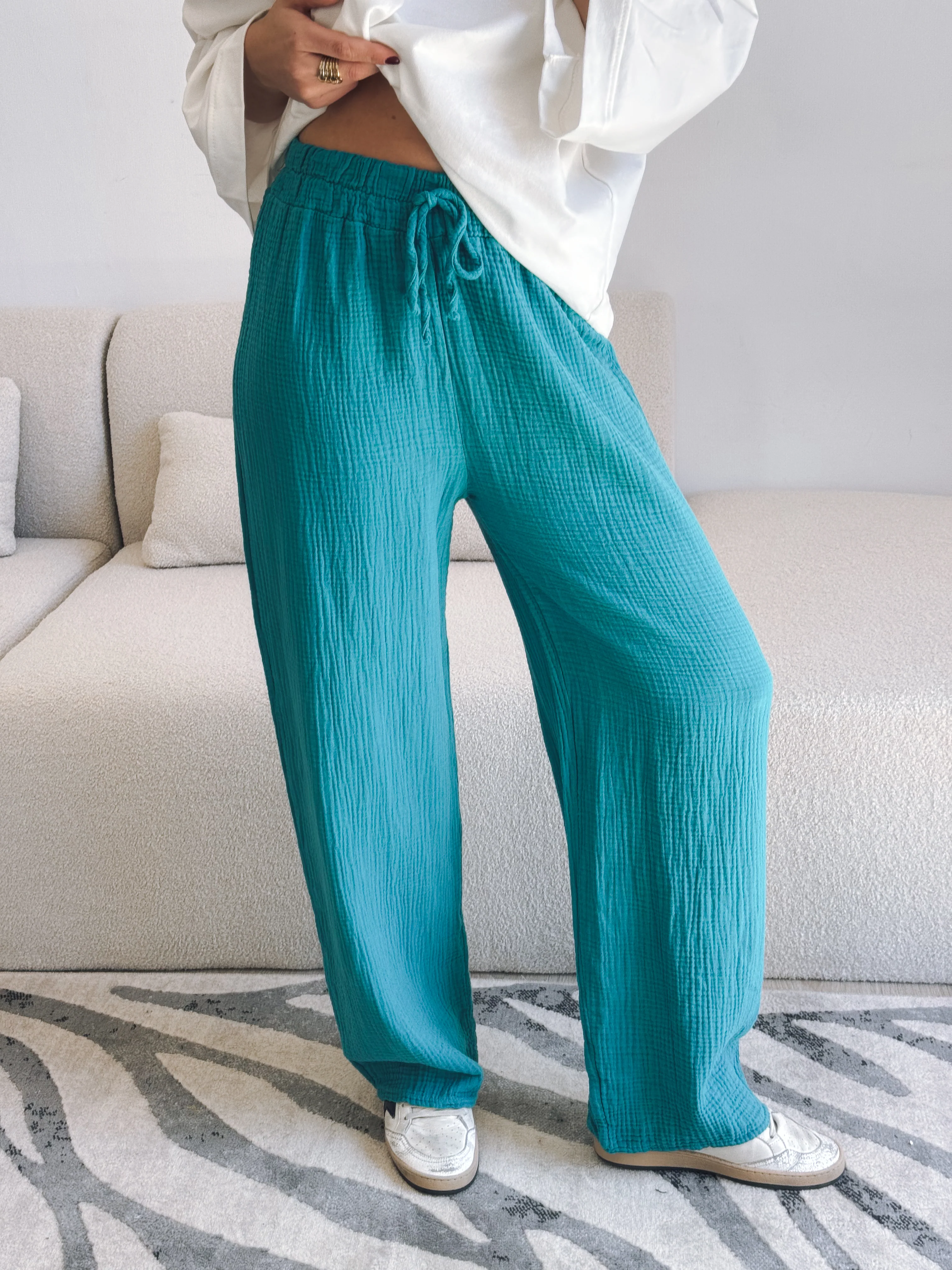 Pantalon Irina bleu turquoise - Image 3