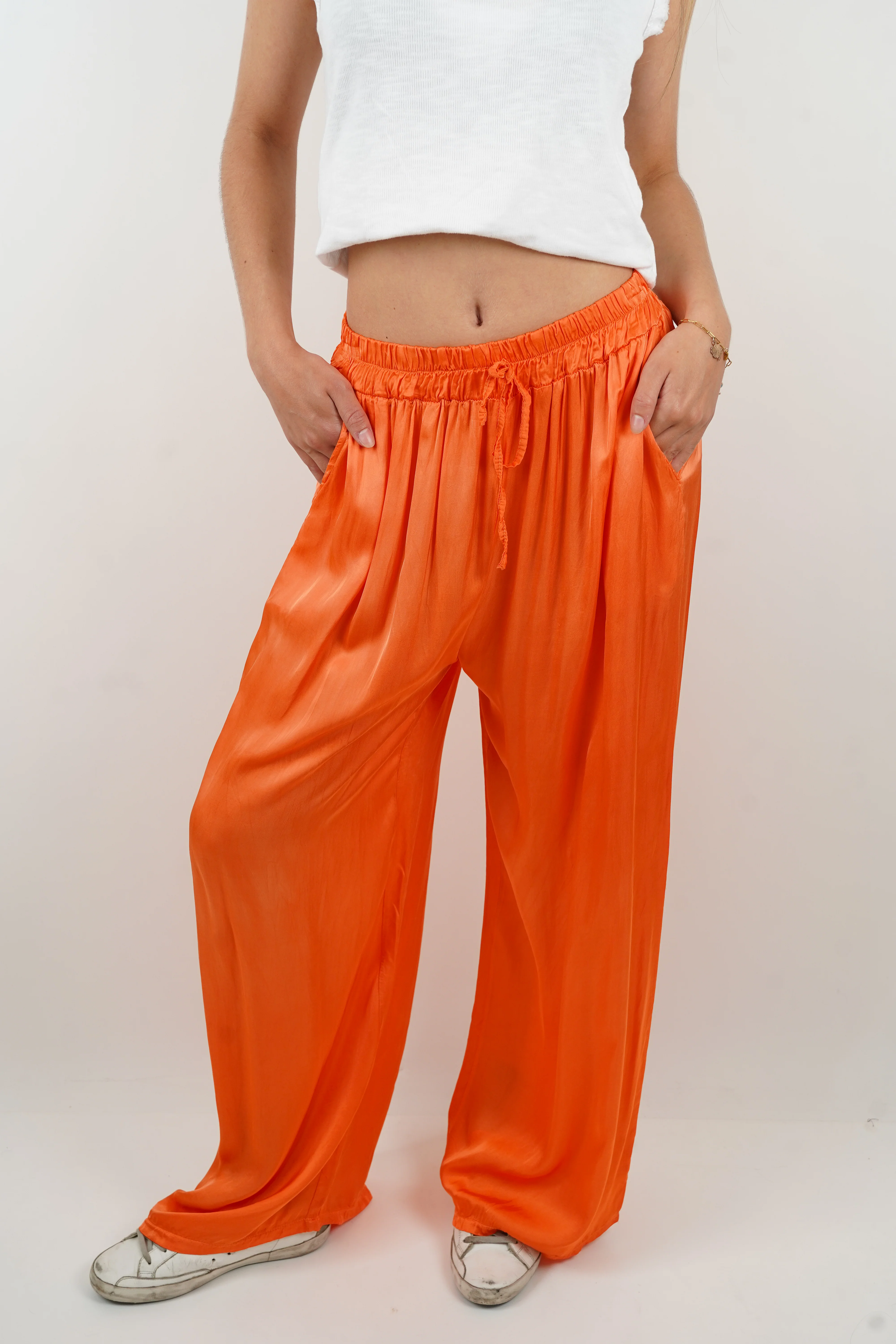 Pantalon en soie Giuseppa orange - Image 2