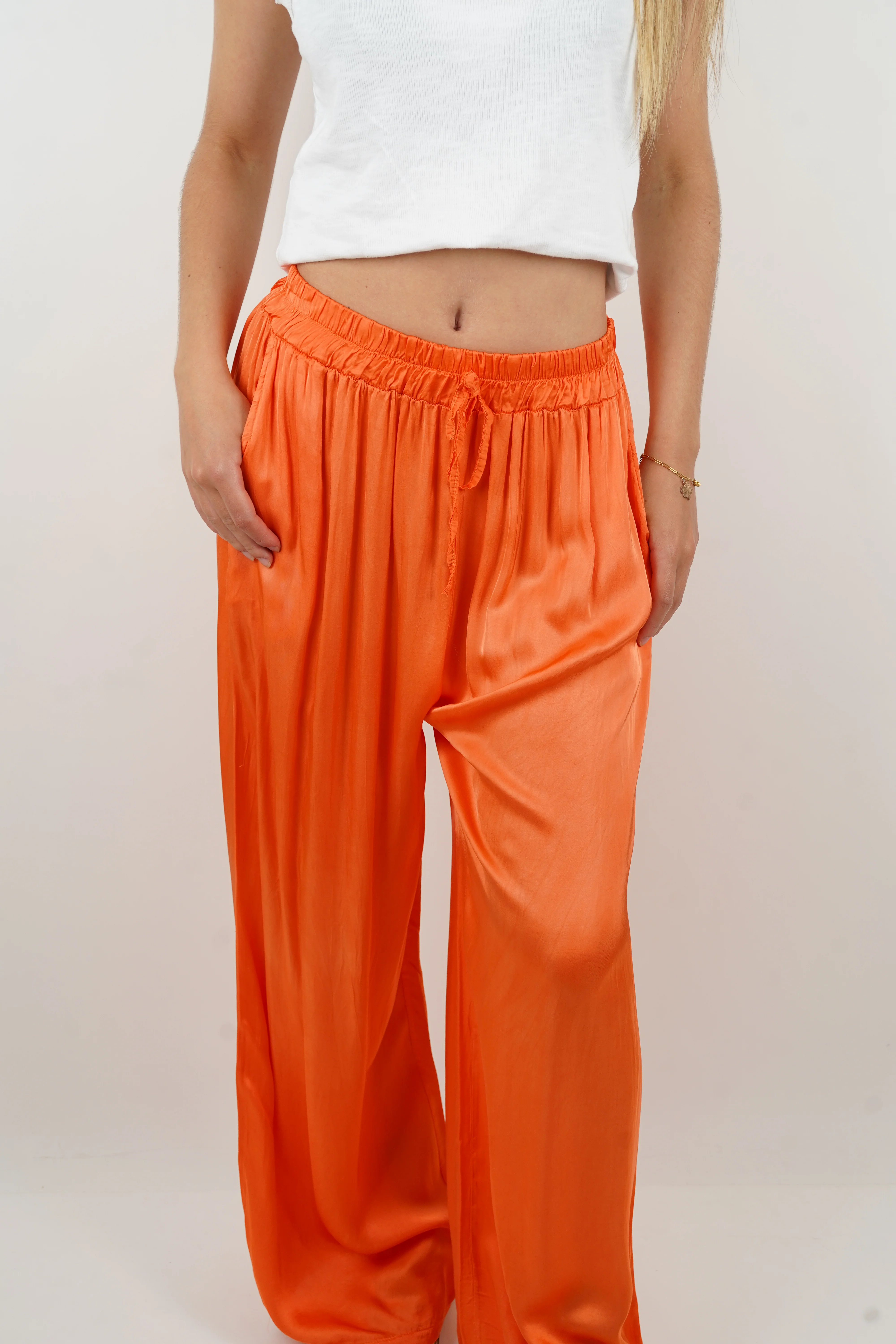 Pantalon en soie Giuseppa orange - Image 3