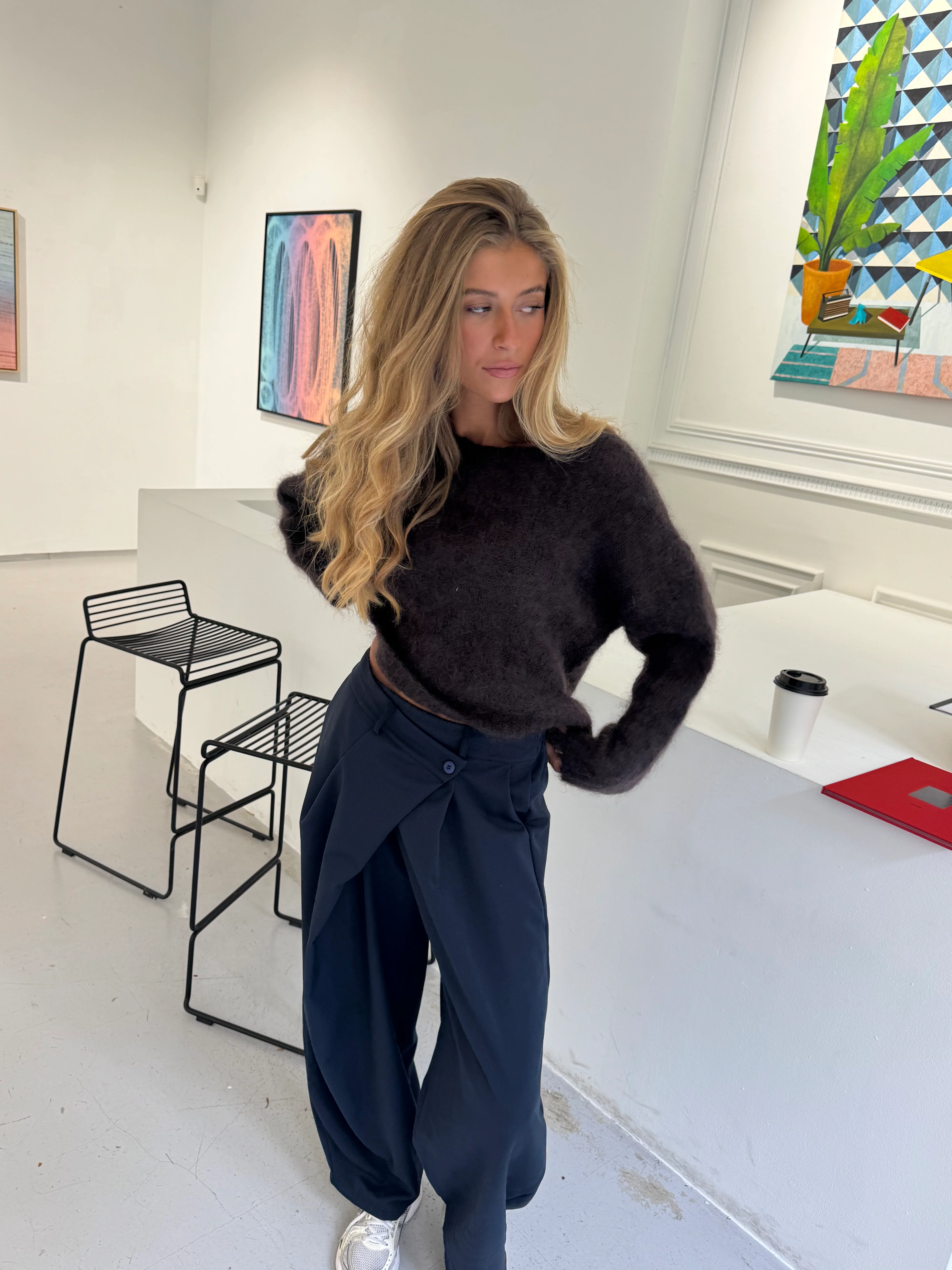 Pull 80% Mohair Suzy marron - Image 2