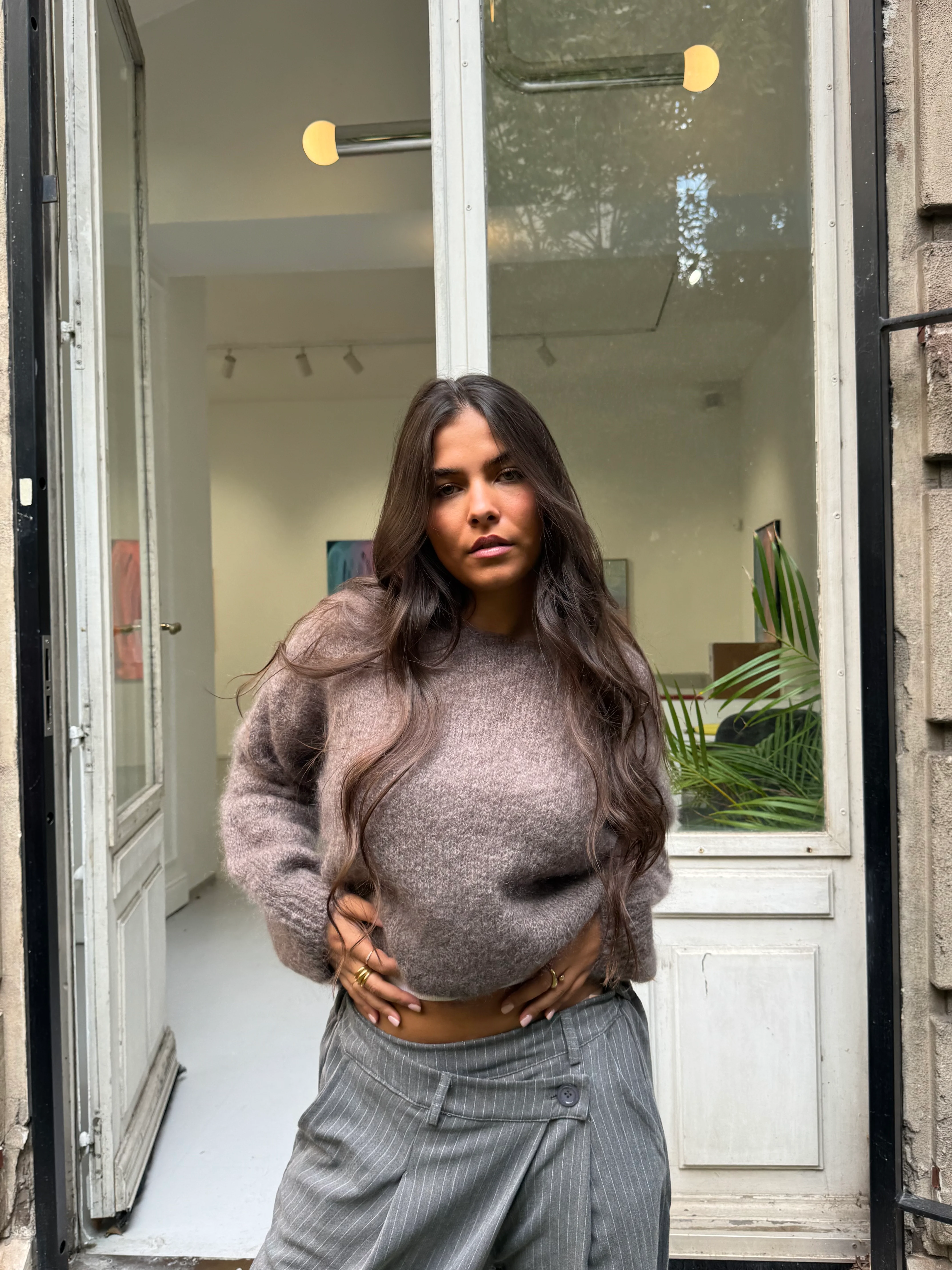 Pull 80% Mohair Suzy taupe - Image 2