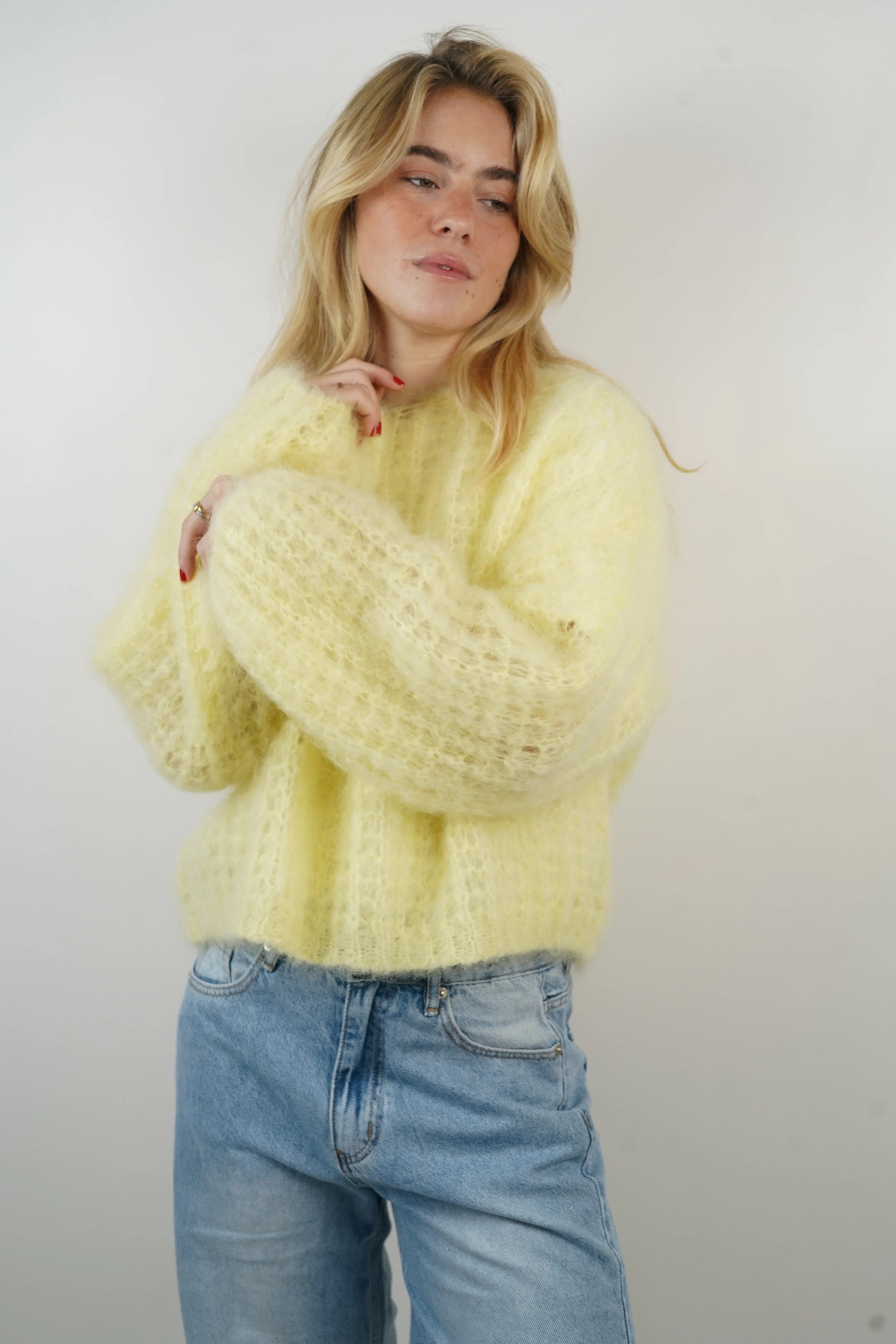 Pull 80% mohair Zoé jaune - Image 6
