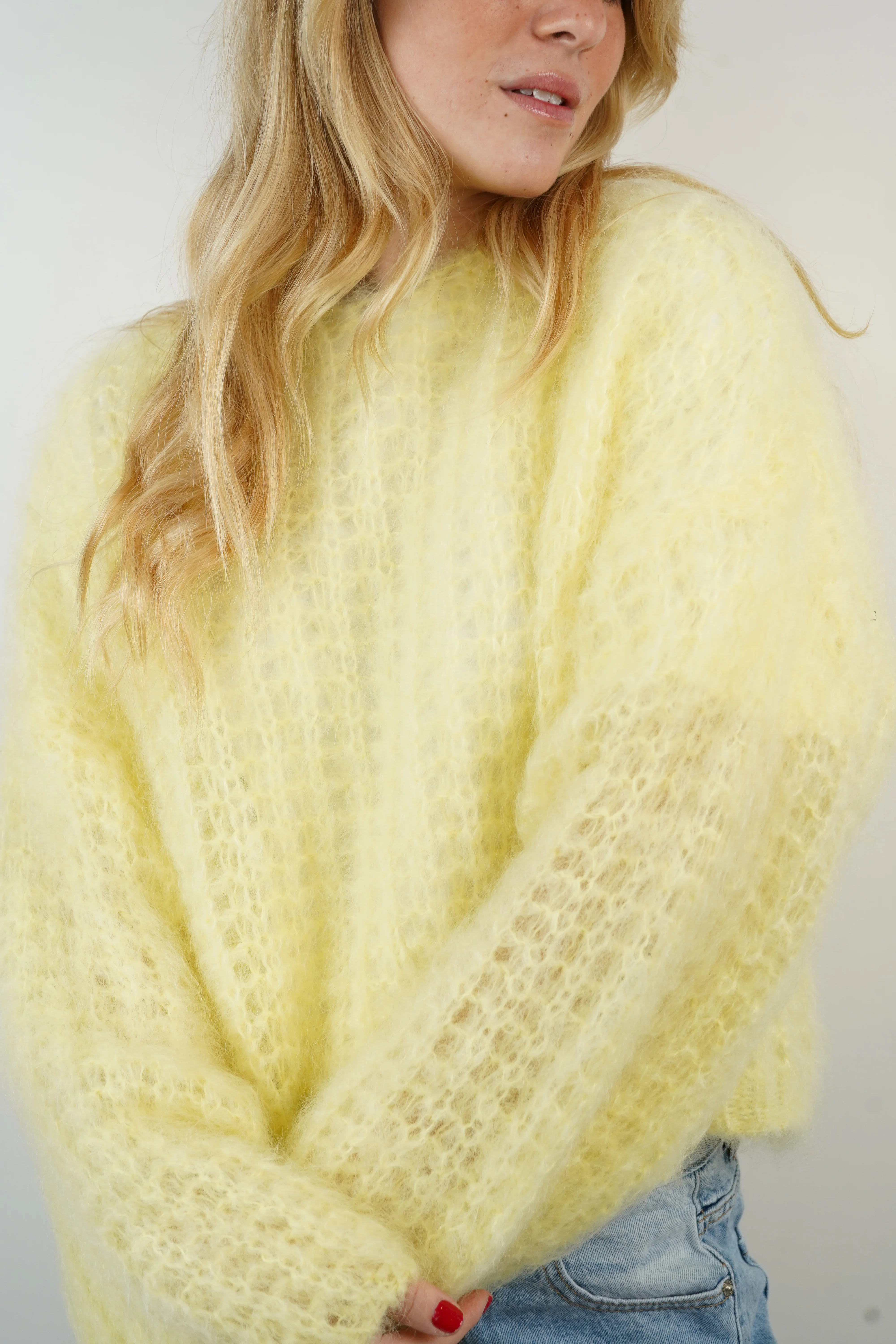 Pull 80% mohair Zoé jaune - Image 8