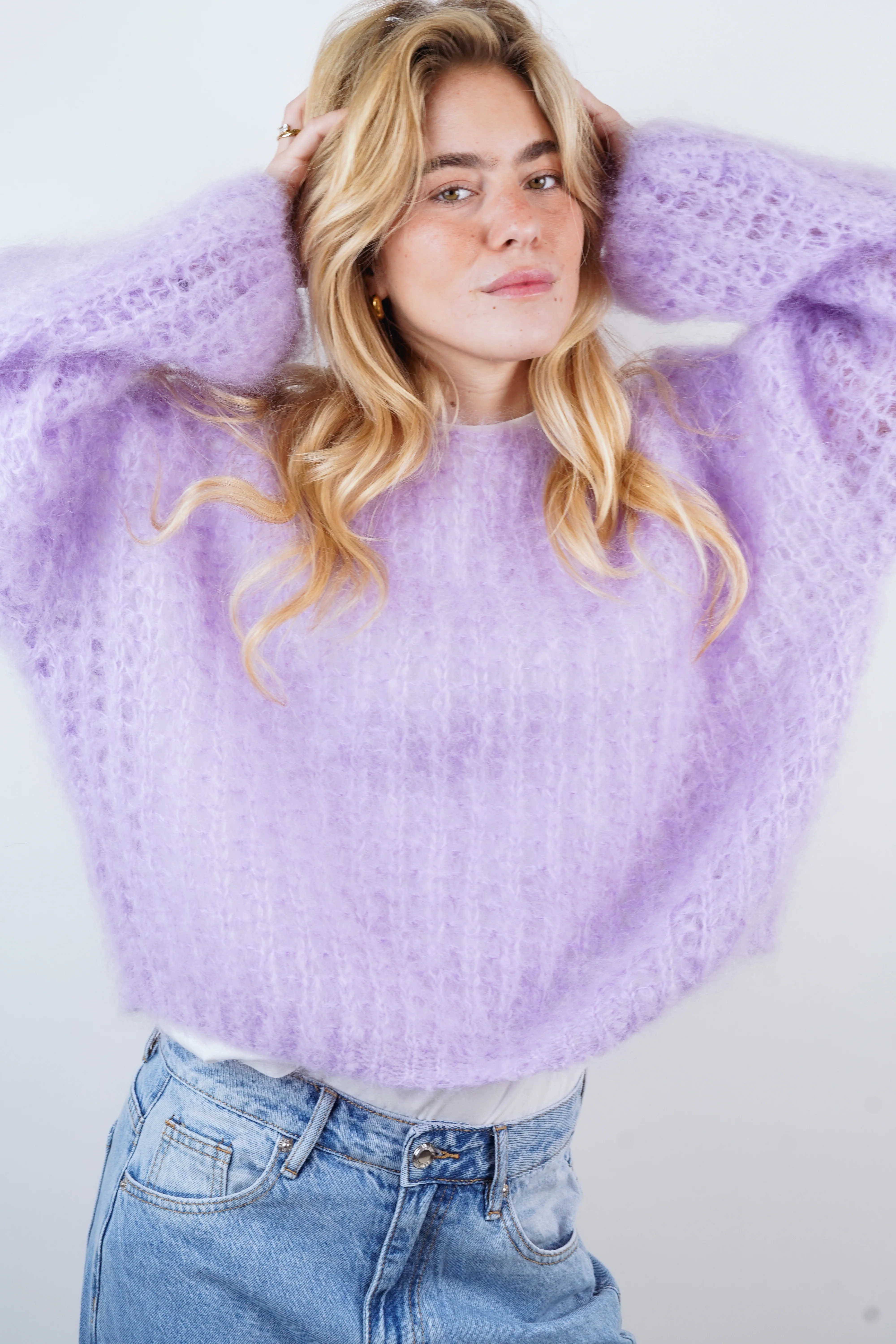 Pull 80% mohair Zoé lila - Image 3
