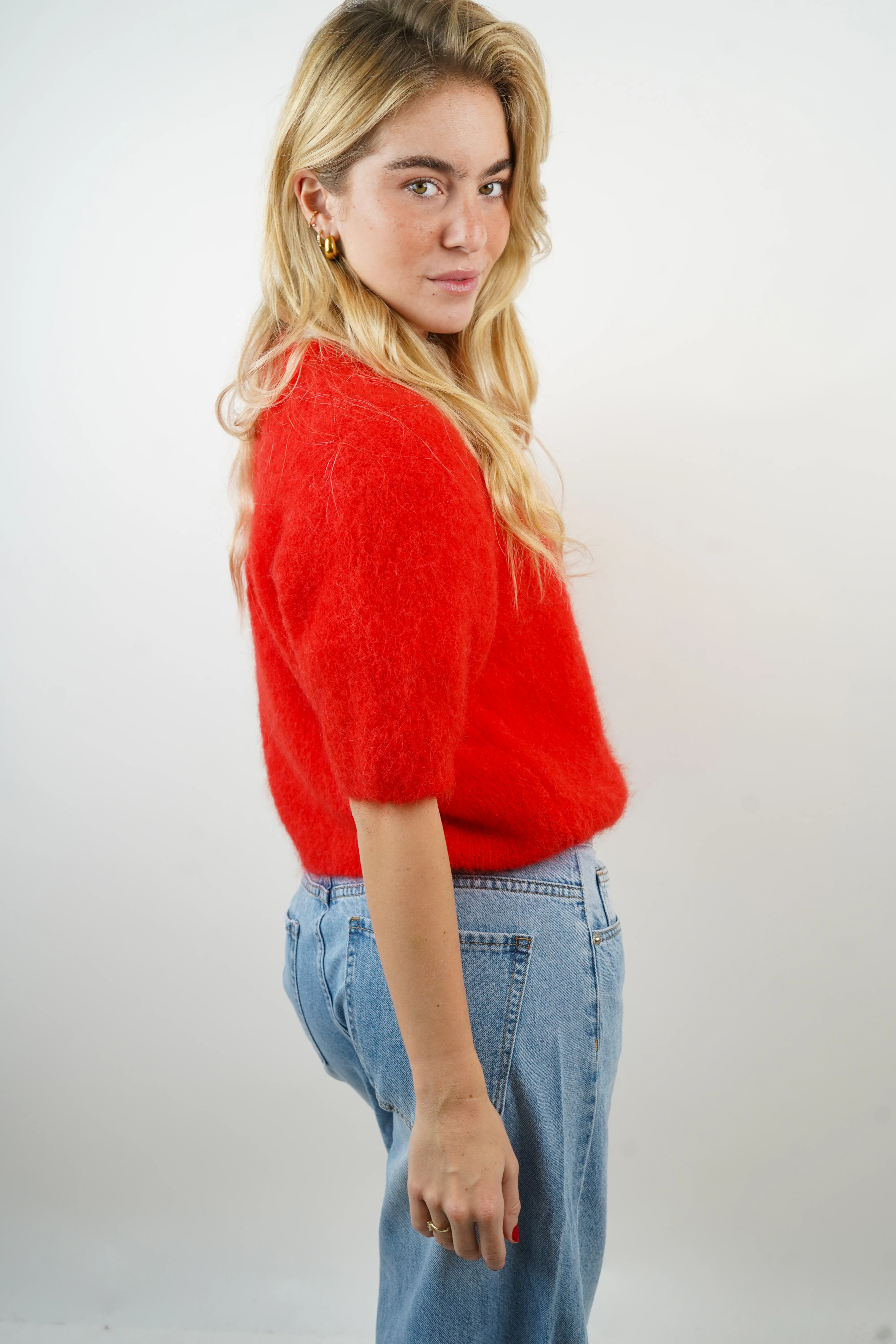 Pull mohair/alpaga Agathe rouge - Image 2
