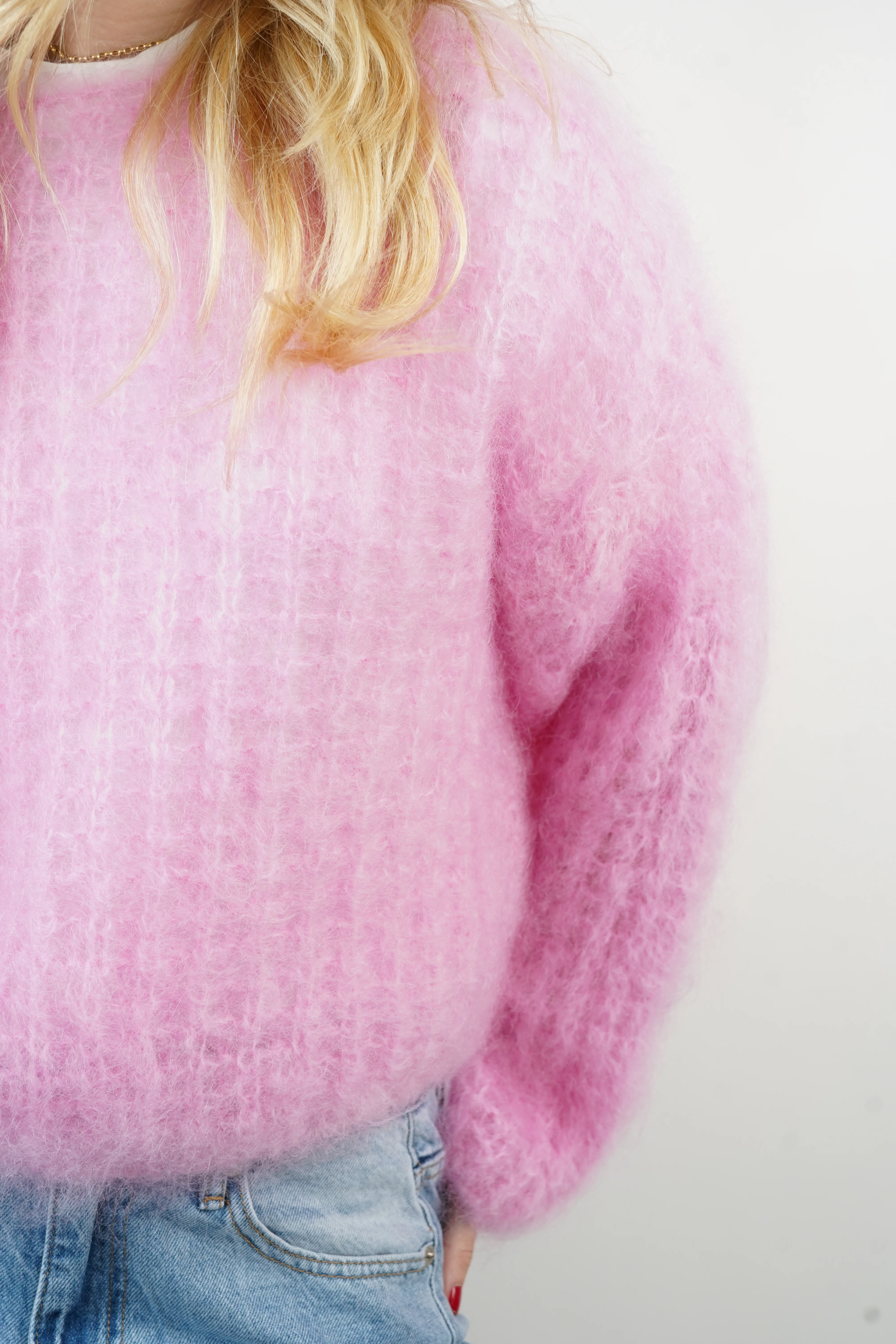 Pull 80% mohair Zoé rose - Image 4