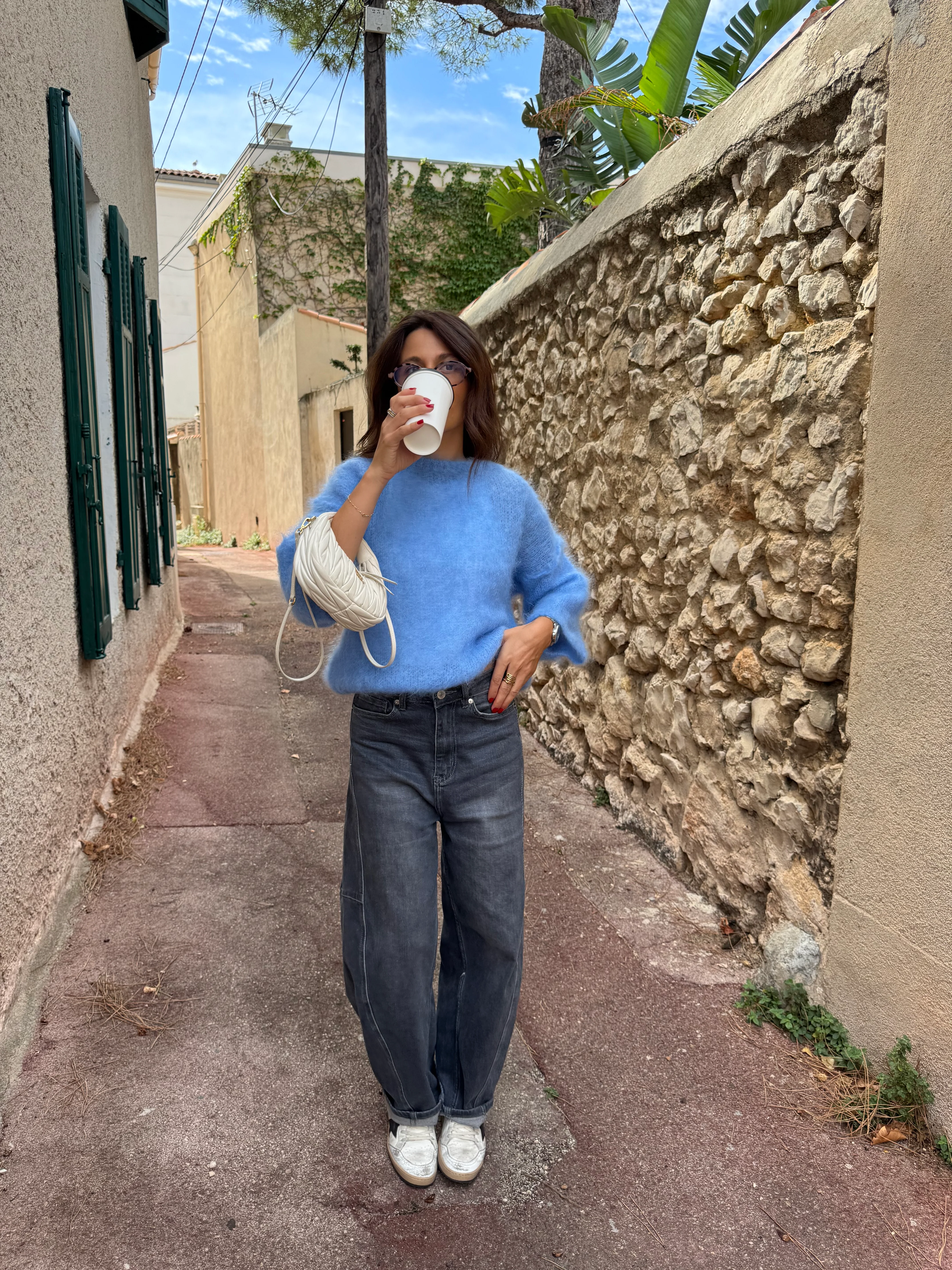 Pull 80% Mohair Jodie bleu - Image 7