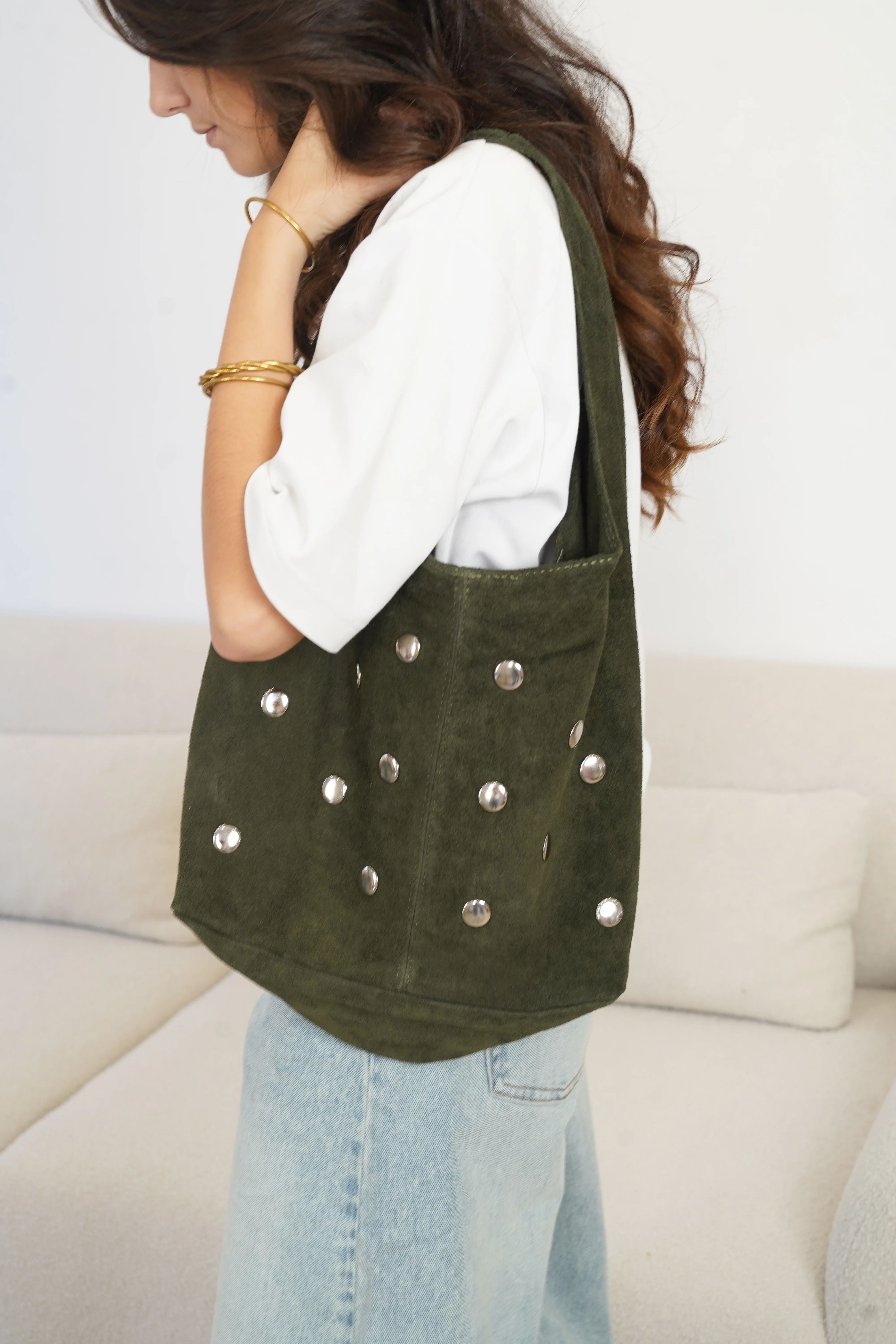Sac en cuir Laura kaki - Image 2