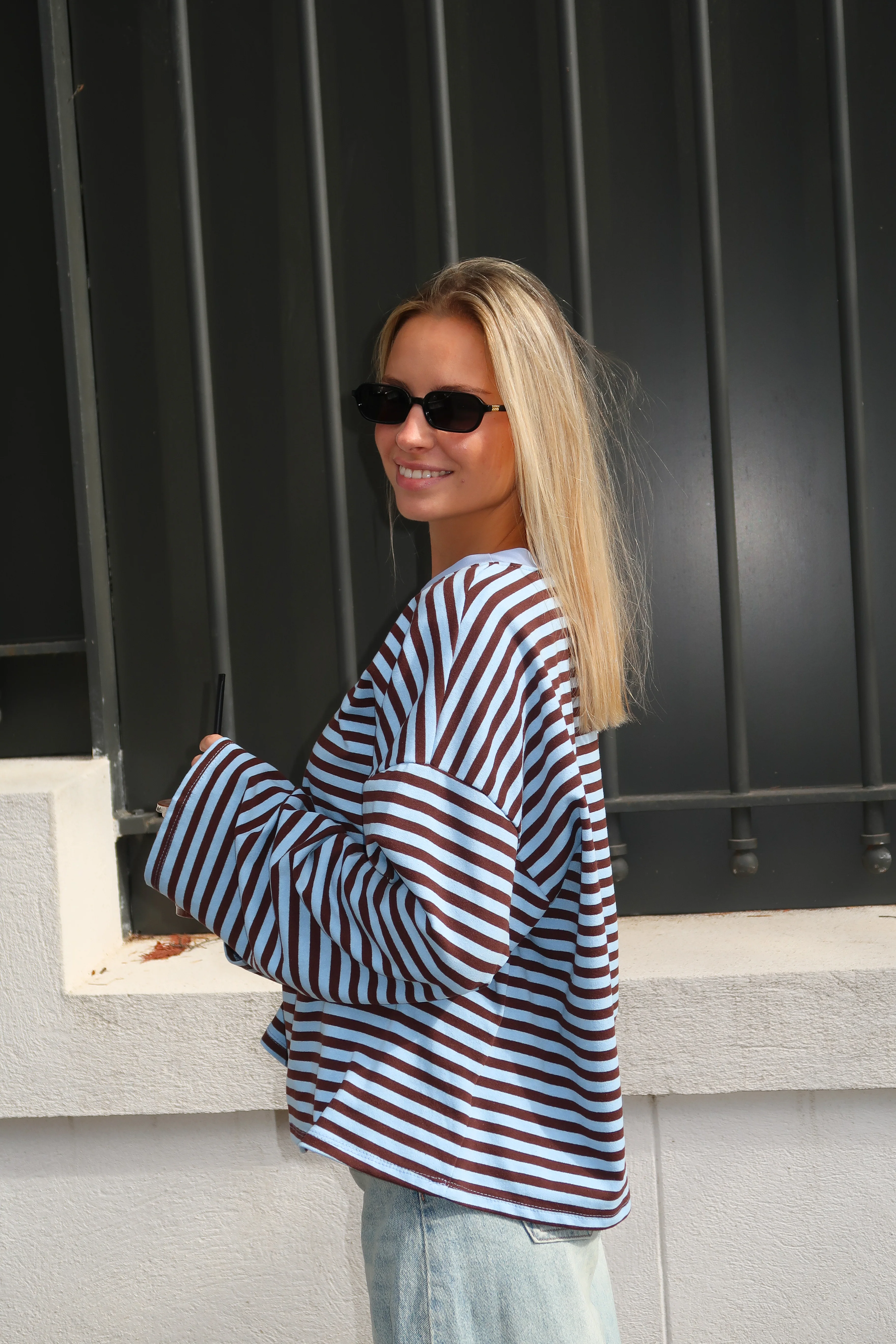 Tee-shirt Océane bleu clair et marron - Image 6